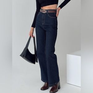 Princess Polly Zephee Wide Leg Jeans Dark Wash US size 6 NWT
